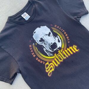 Vtg 2006 Sublime Long Beach CA Dalmatian Lou Dog 2-Sided Black Band Tee Size M